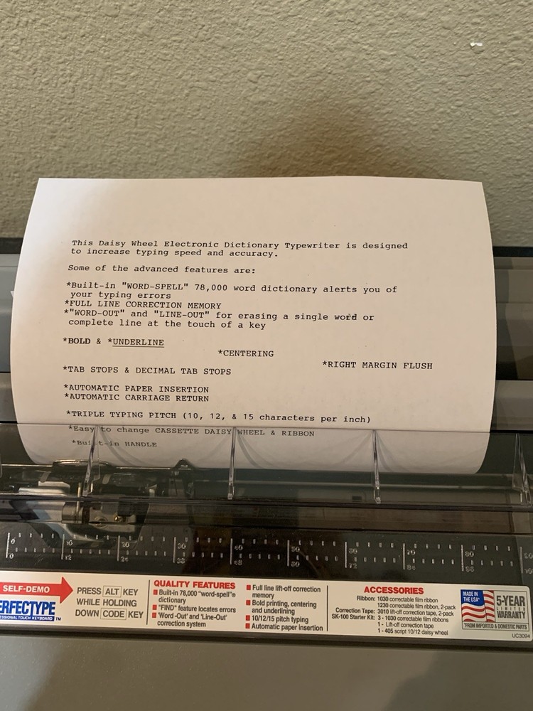 Brother Gx-7500 Electronic Typewriter Tested Working