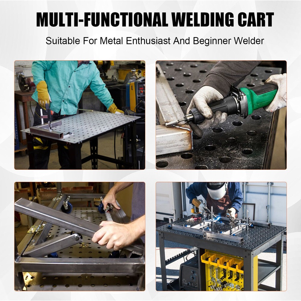 Welding Table 1200lbs Loading Capacity Steel Welding Workbench 36'' x 24''