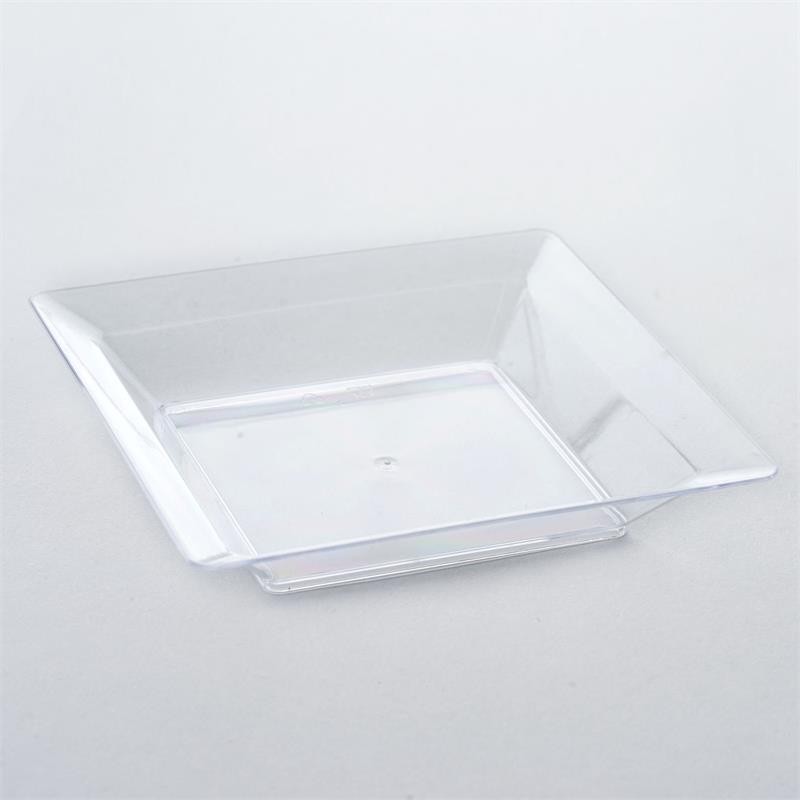 4.25" PLASTIC PLATES Clear Elegant Square Wedding Disposable TABLEWARE