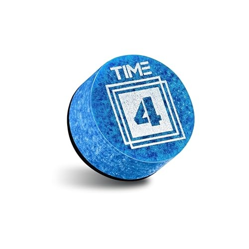 TIME Billiard Pool Cue Tip - 14mm/ Blue/Hardness Pack 10 TIME 4 (Medium Hard)
