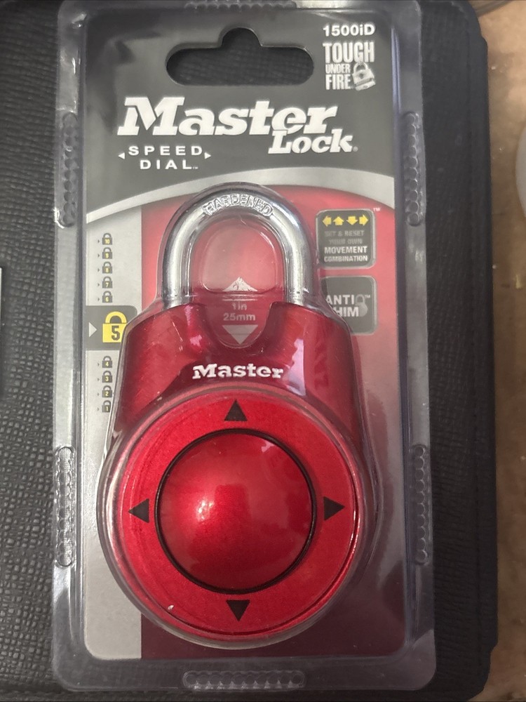 Master Lock Speed Dial Resettable Combination 1500iD Directional Movement RED