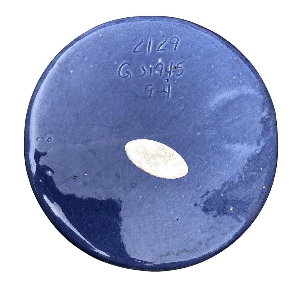 Cobalt Blue 8 ½" Tall Pottery Water Pitcher Style Sturdy Handle EUC