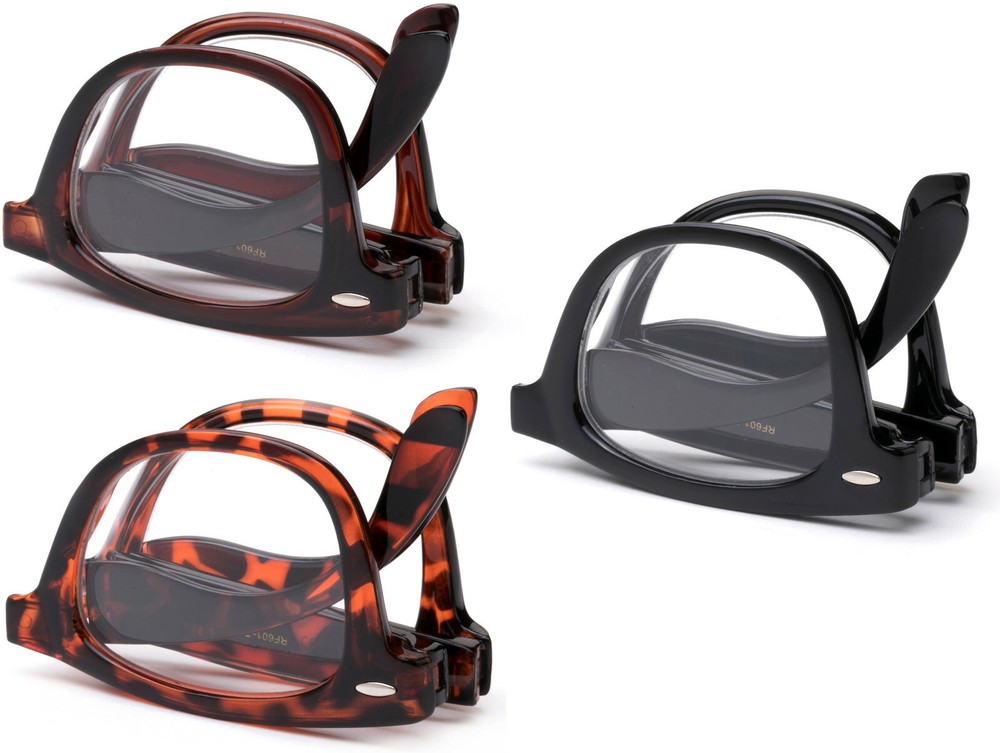 Compact Reading Glasses Foldable with Carry Case Classic Folding Reader Retro