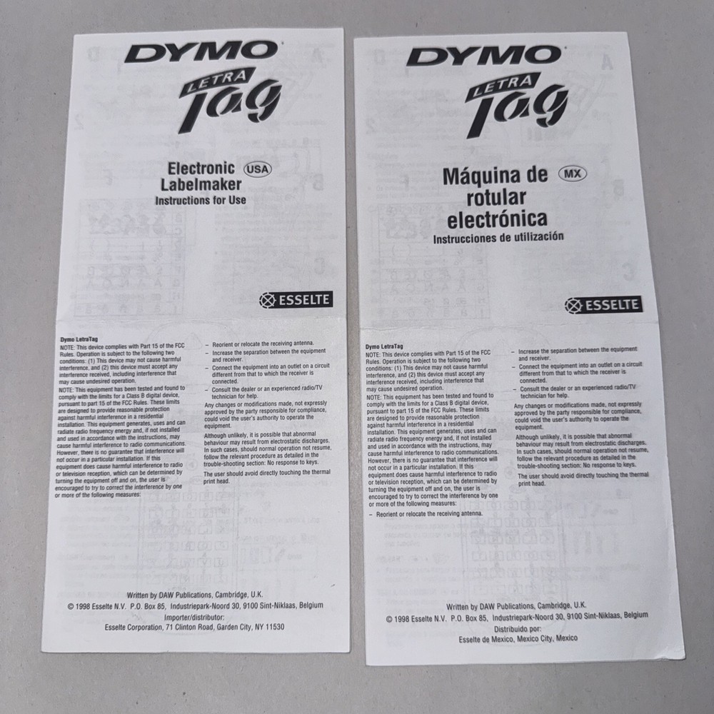 Dymo Letra Hand Held Digital Screen Tag Label Maker5 Sealed Refills WORKING