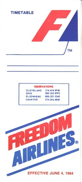 Freedom Airlines timetable 1984/06/04