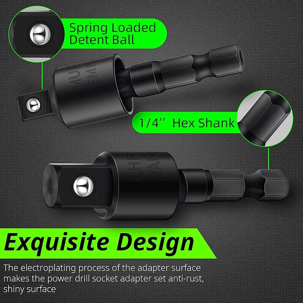 Flexible Drill Bit Extension Set with Right Angle Attachment, 360° One Size
