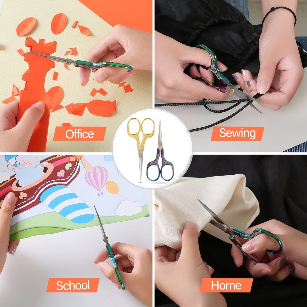 Small sharp scissors-Glexal 5 Inch Precision Scissors-2 Copper & Silver