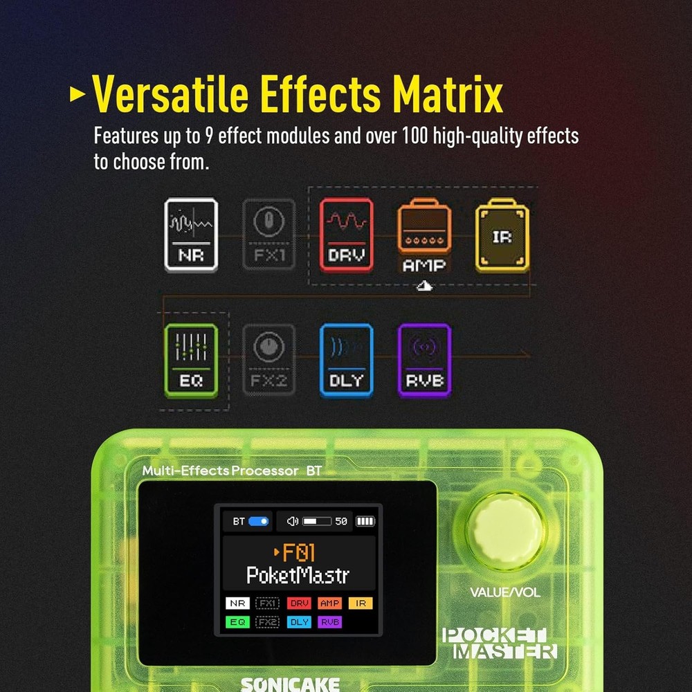 Portable Multi Effects Pedal - Transparent Green
