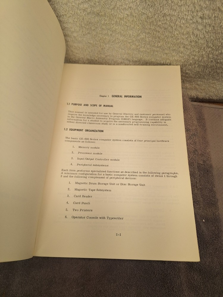 Vintage GE-600 Series GMAP Training Manual Program Language Book