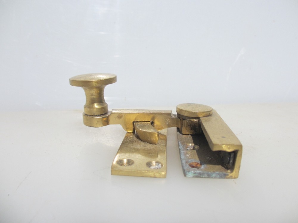 Vintage Brass Sash Window Latch Lock Fastener Catch Old Handle
