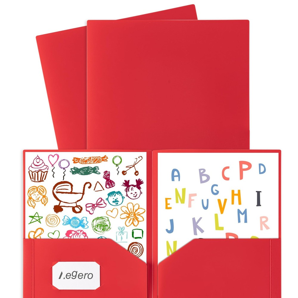 Plastic Folders with Pockets (7 Pack, Blue), Durable Heavy Duty File Folders wit