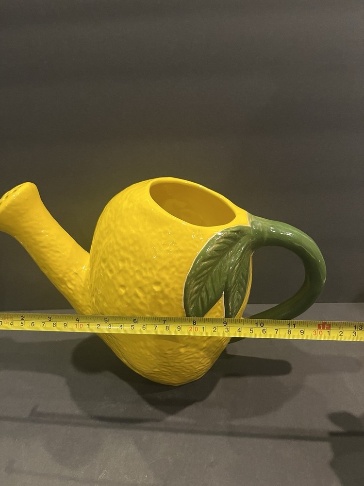 Hand Painted Lemon Shaped Pitcher 9”