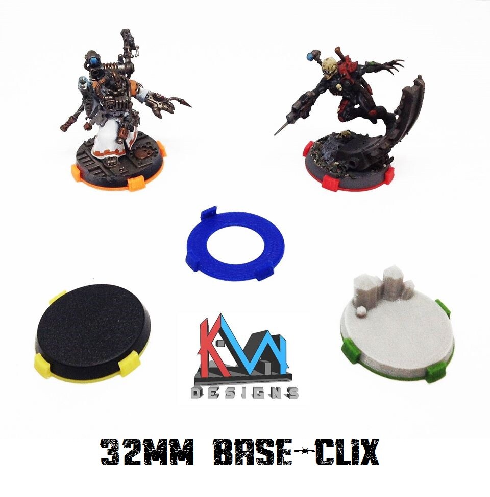 3D Printed - 32mm Base-Clix - Squad Markers for Miniature Bases