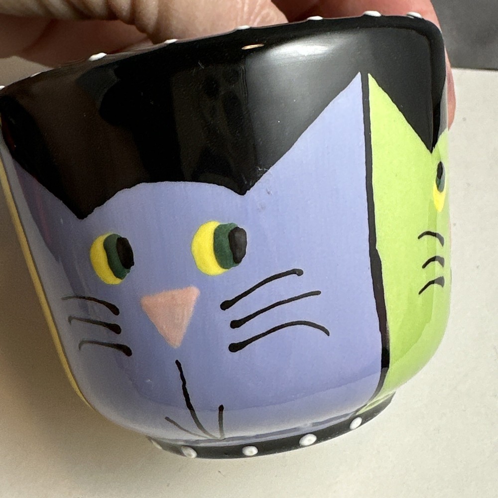 Small Cat Cup/ Pot Signed D Grant