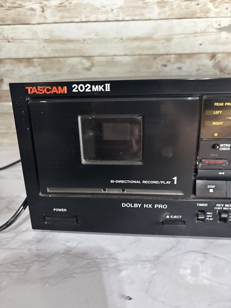 TASCAM 202 MK ii Double Auto Reverse Cassette Deck Tested Missing Knob Read !!