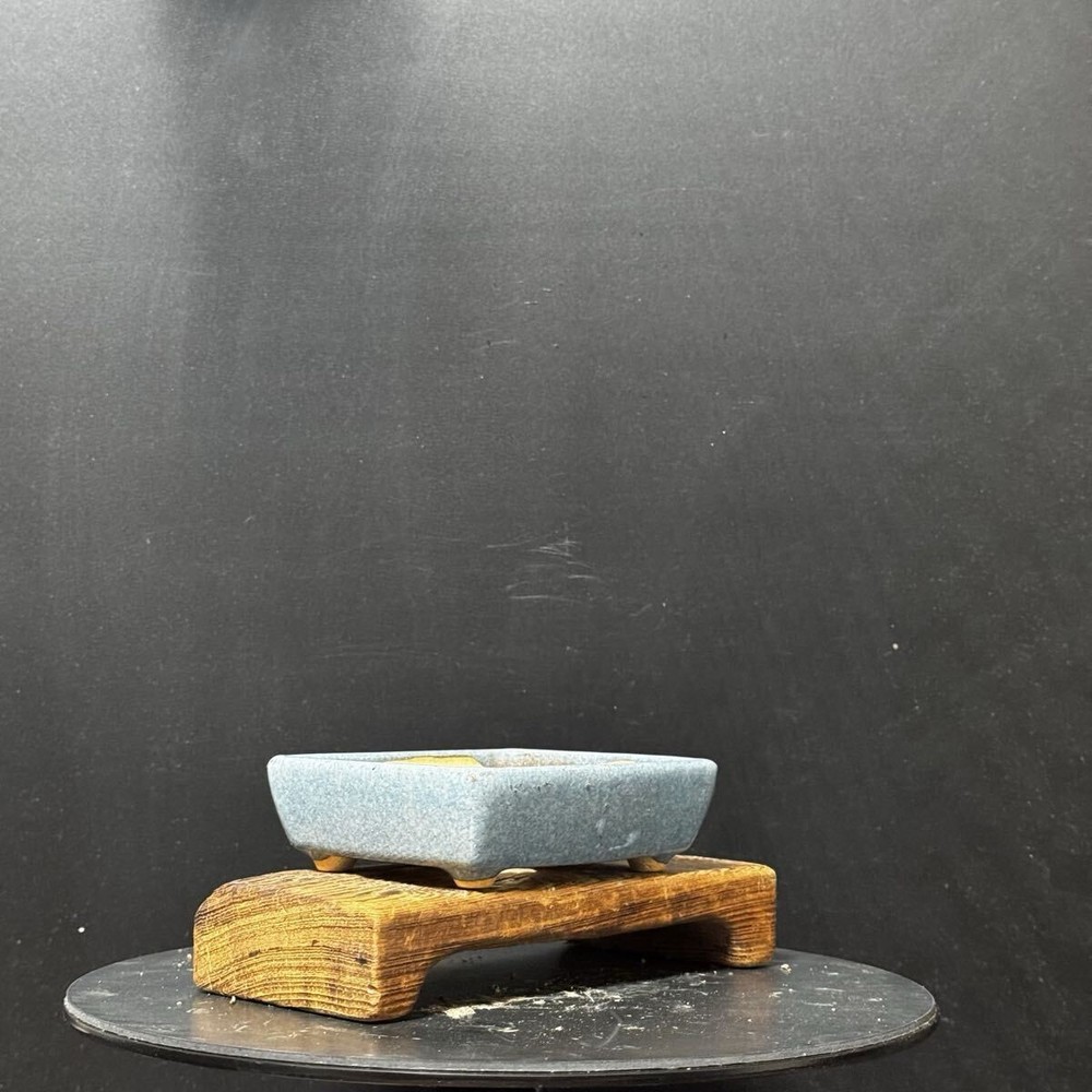 Japanese Bonsai Pot Rectangular 10cm Light Blue Mihashira Ceramic Planter New