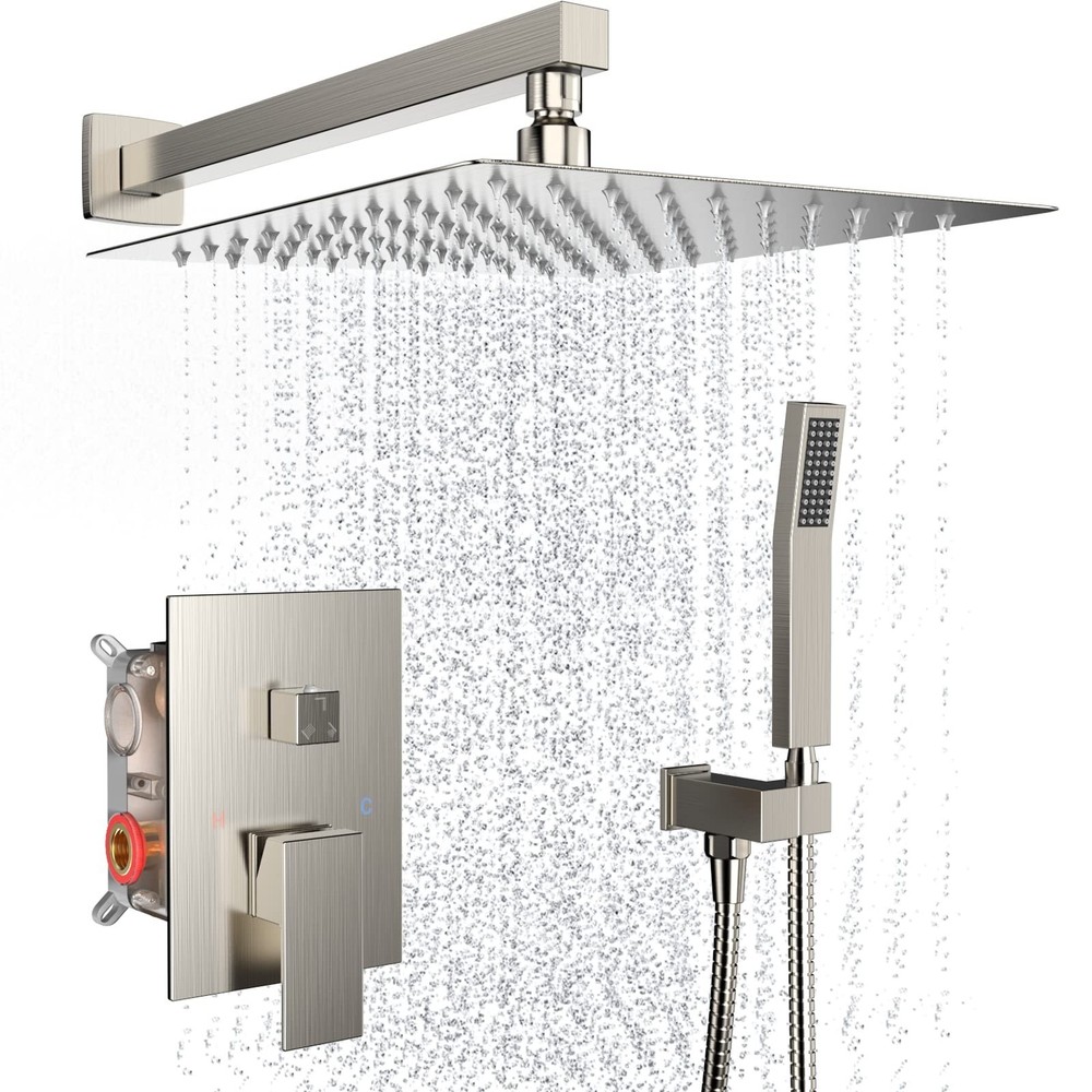 Rain Shower System 12 Inches Shower Head with Handheld Combo Set for Bathroom...