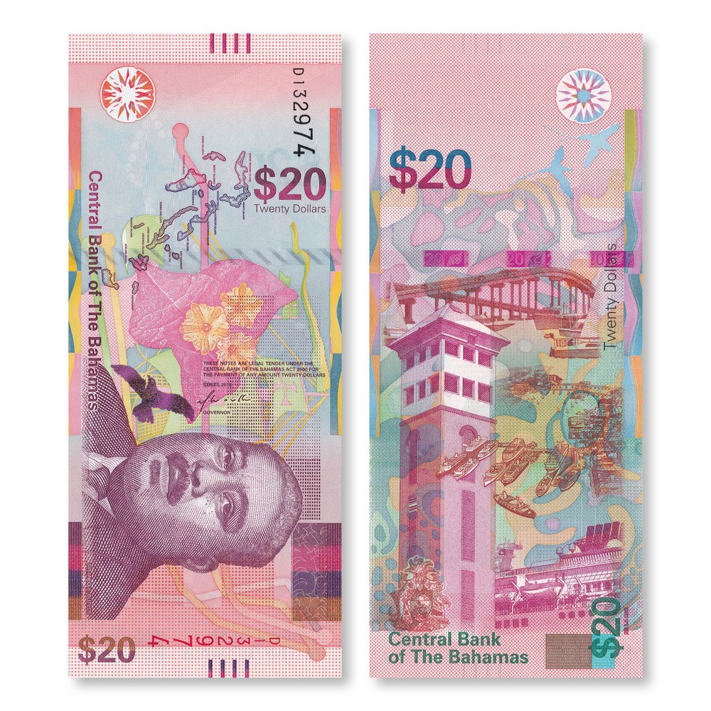 Bahamas 20 Dollars, 2018, B353a, P80, UNC
