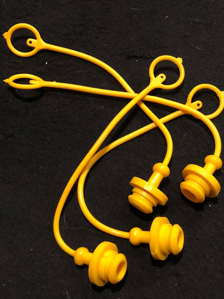 Tractor Remote Coupler Dust Covers.  4 In Golden Yellow