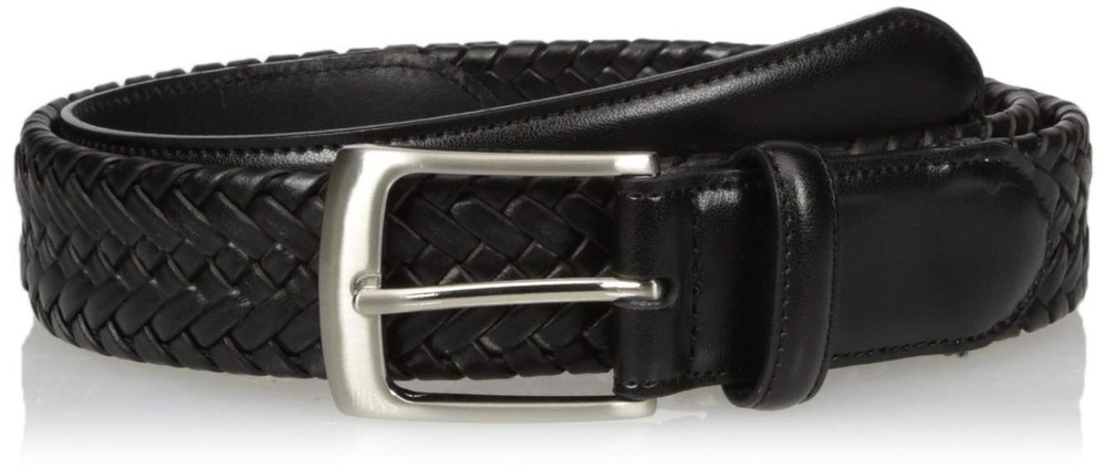 PGA Tour Men's Leather Stretch Braid Belt Large Black