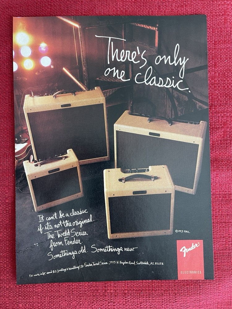 Fender Electronics 1993 Print Ad Tweed Series Amplifiers Ad Only