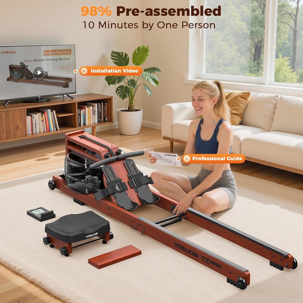 YOSUDA Water Rowing Machines for Home Use- Foldable Rower Machine 400LBS Weight