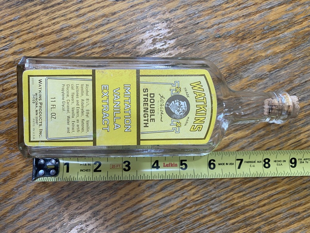 Watkins Double Strength Imitation Vanilla Extract 11oz Empty
