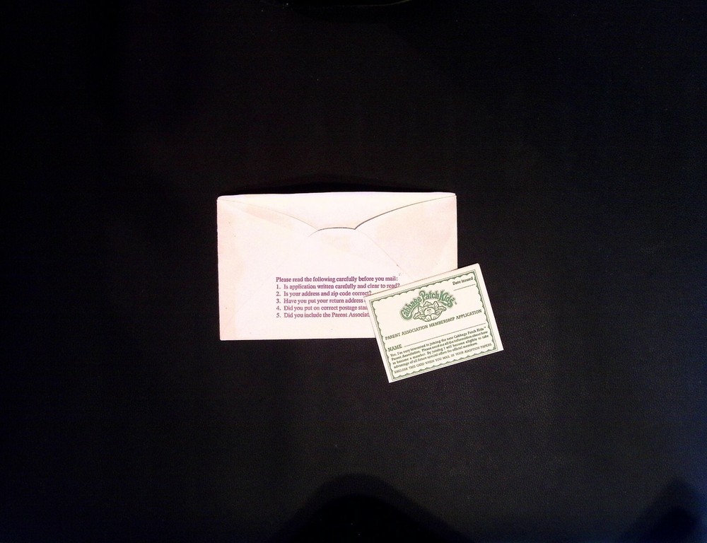 Cabbage Patch Kids Return Envelope Babyland General Hospital Certification
