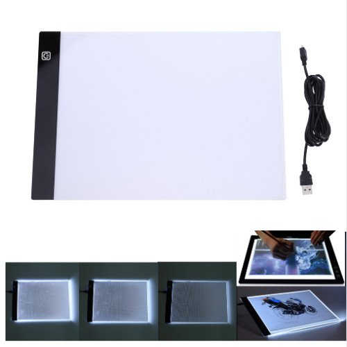 LED Drawing Light Box Board Stencil Art Work Cartoon Thin A4 Size USB Power