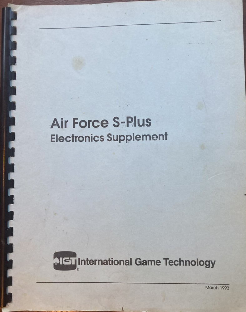 Air Force S+ Slot Machine Electronics Supplement
