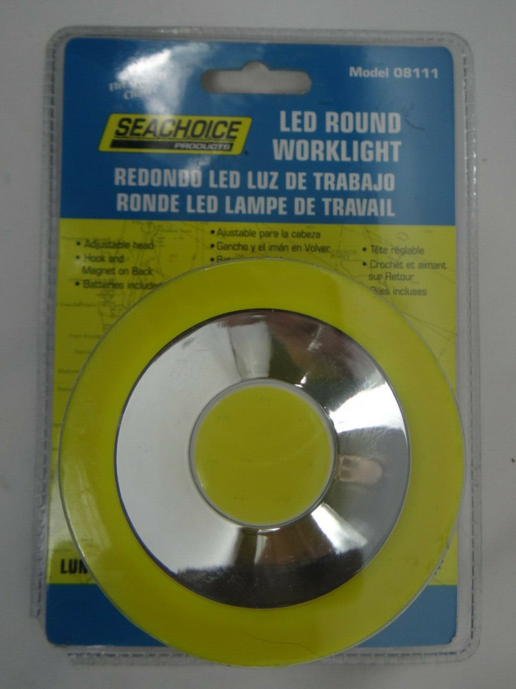 Seachoice Boating LED Round Worklight Hook & Magnet & Adjustable Head 08111