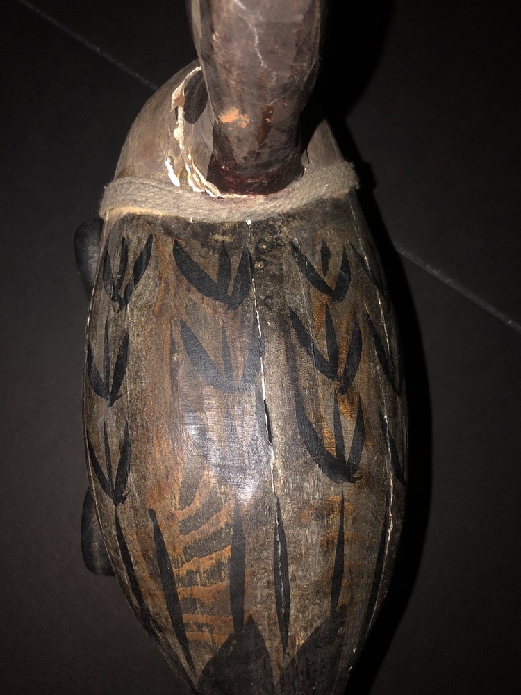 Vintage Solid Wood Decoy Duck Pull Toy