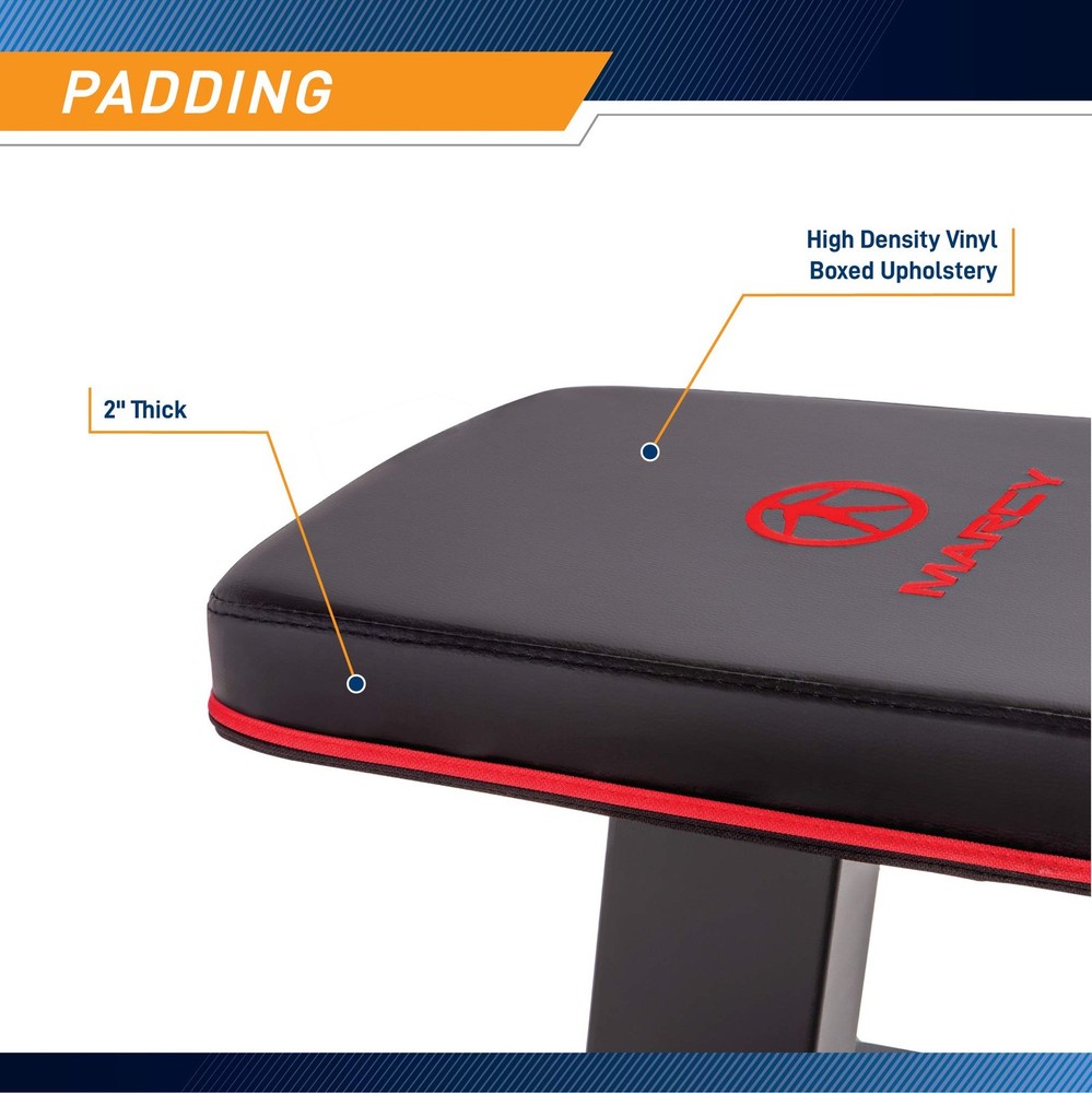 Marcy Deluxe Versatile Flat Bench Workout Utility Bench with Steel Frame