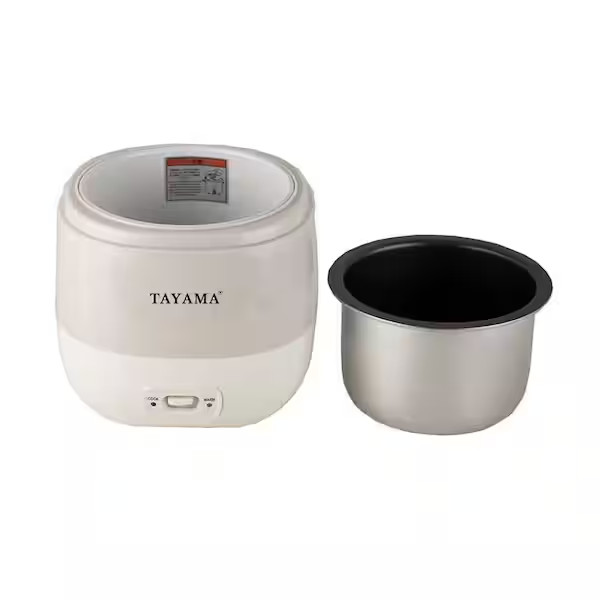 3-Cup White Portable Mini Rice Cooker