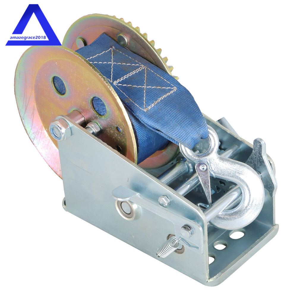 3500lbs Hand Winch Boat Trailer Winch Crank With 10m (32ft) Strap Winch