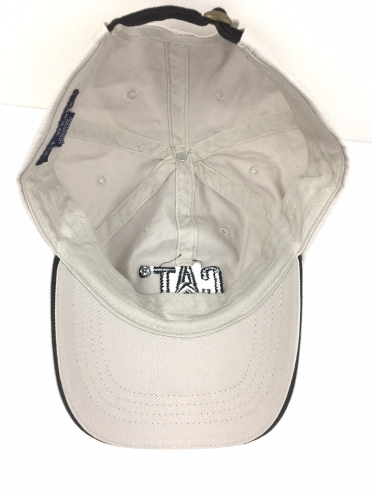 CAT Caterpillar Hat Logo Tractor Strap Back Baseball Trucker Adjustable Cap Tan