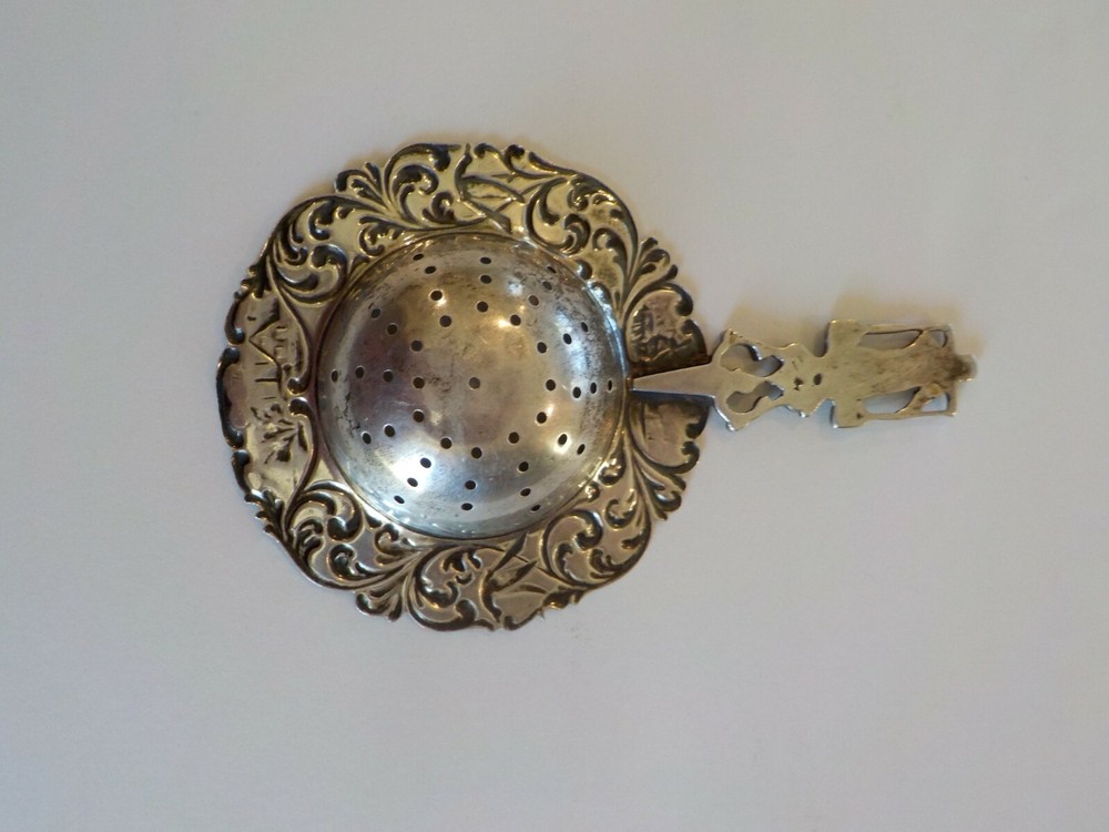 Antique Continental .830 Silver Tea Strainer, Milk Maid Handle