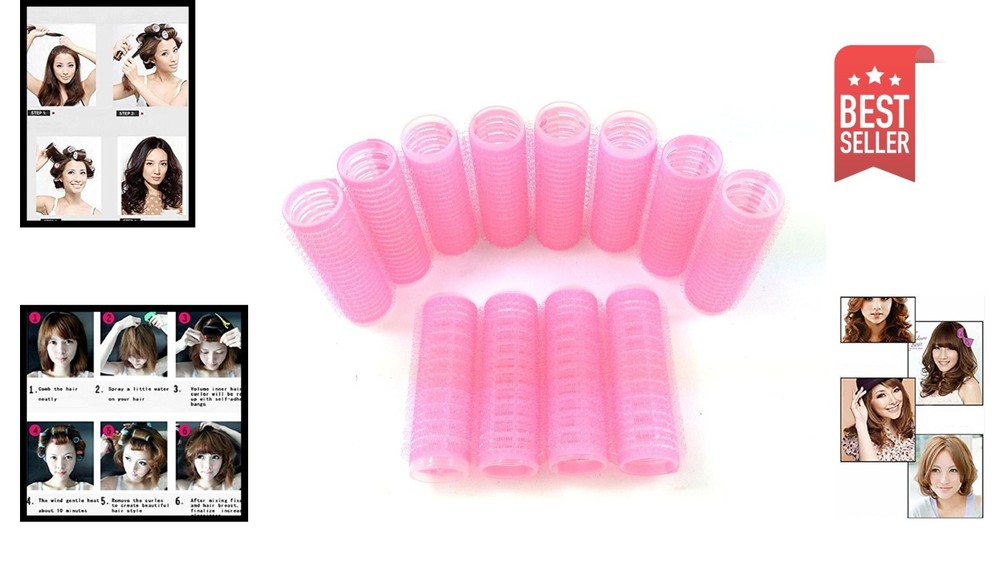 Compact Self-Grip Hair Rollers – 2PCS 20mm Heatless Rollers in Random Colors