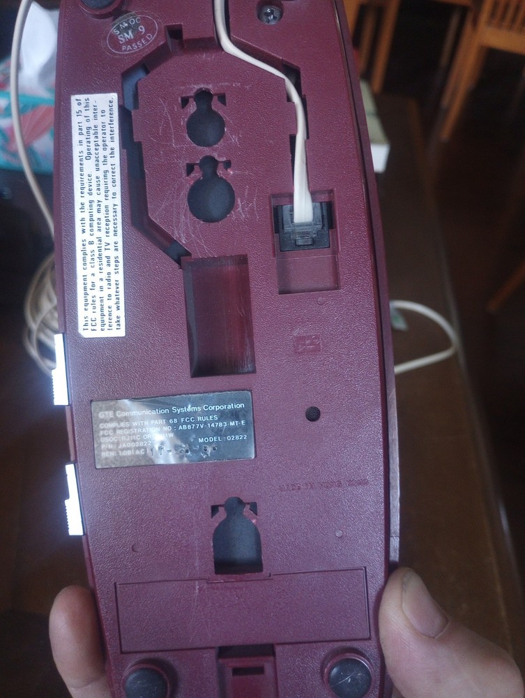 Vintage GTE Maroon Push button Phone