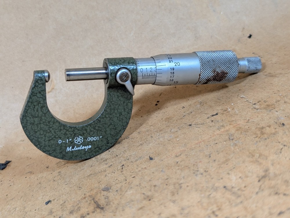 MITUTOYO MECHANICAL CALIPER Spherical anvil MICROMETER 0-1” .0001”