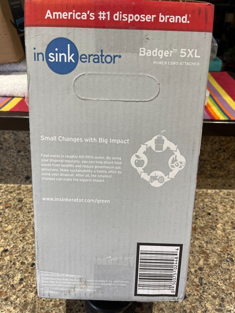 NEW! InSinkErator Badger 5XL Corded 1/2-HP Continuous Feed Garbage Disposal