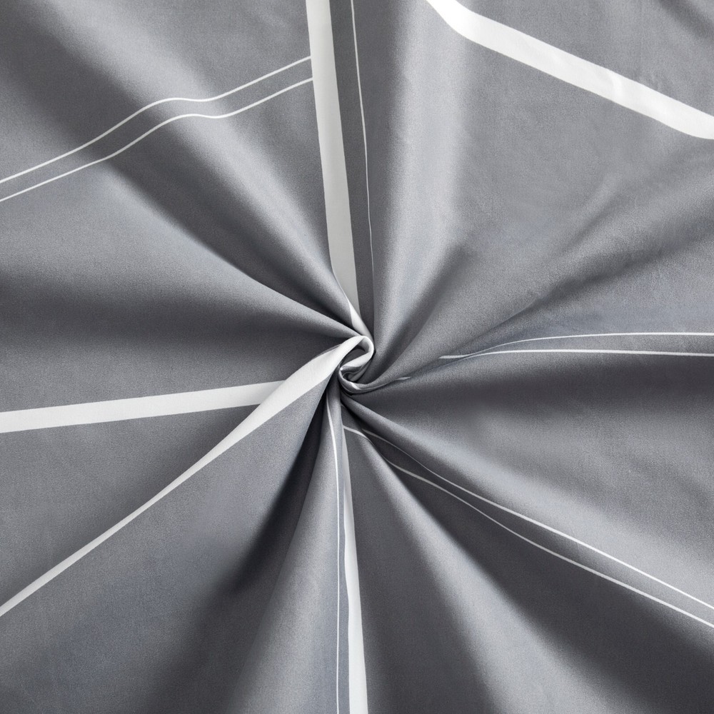 Printed Rayon from Bamboo Deep Pocket 4 Pieces Sheet Set, Grey Geometric Twin