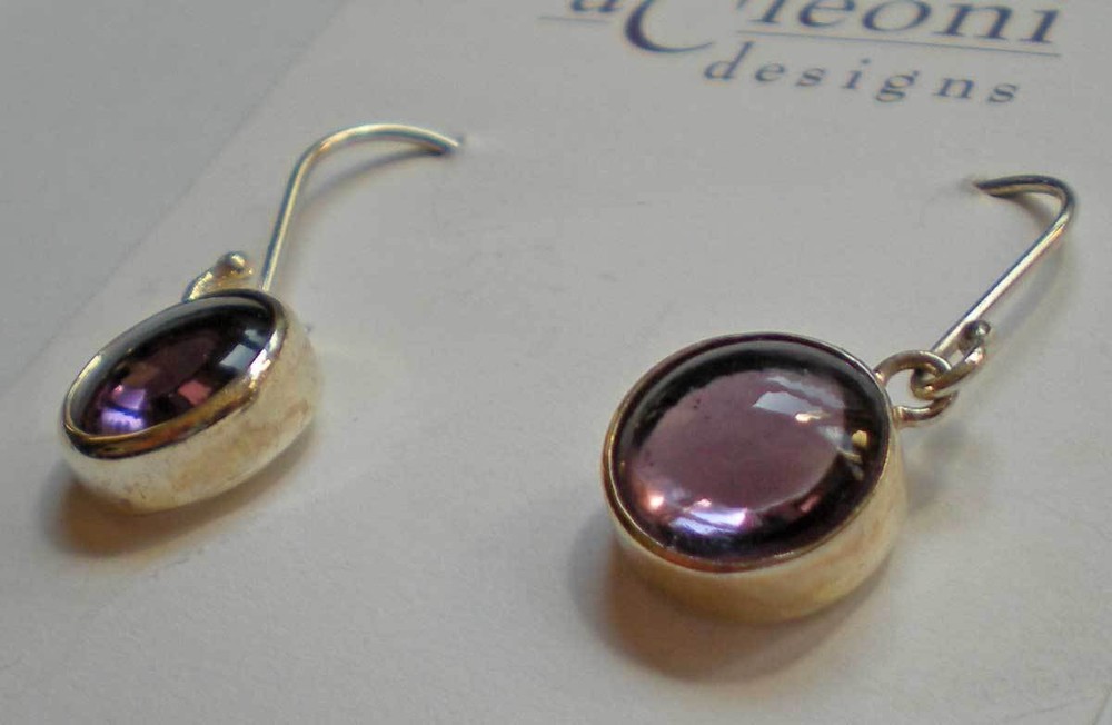 Amethyst Earrings - Sterling Silver j365