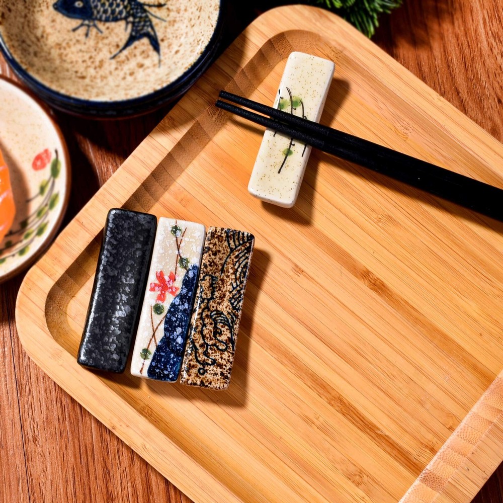 Japanese Style 4 Pcs Ceramic Chopstick Stand Rest Tableware Kitchen Tools for...
