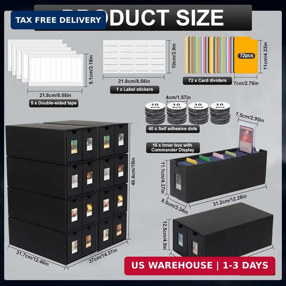 14000+ Card Storage Box, 2700+ Toploader Card Storage Box for Commander Display