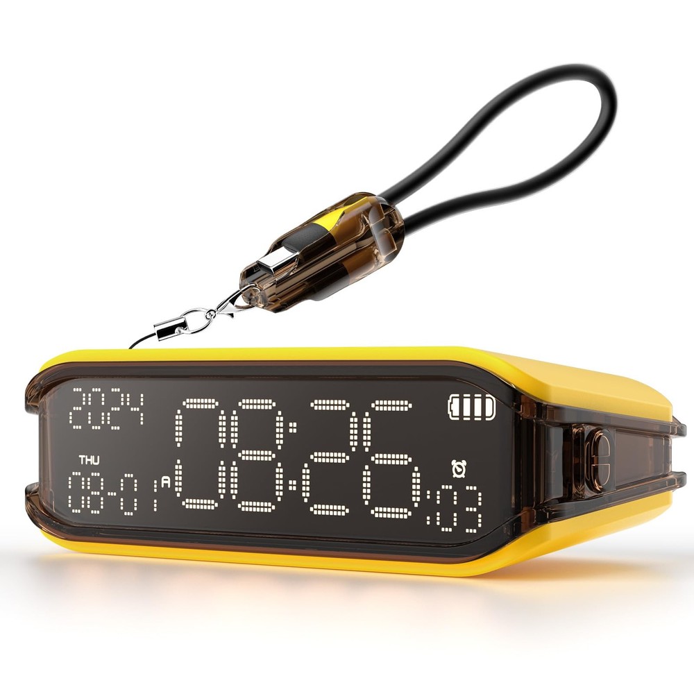 Small Digital Alarm Clock Adjustable Brightness Pomodoro Timer Heavy Sleeper