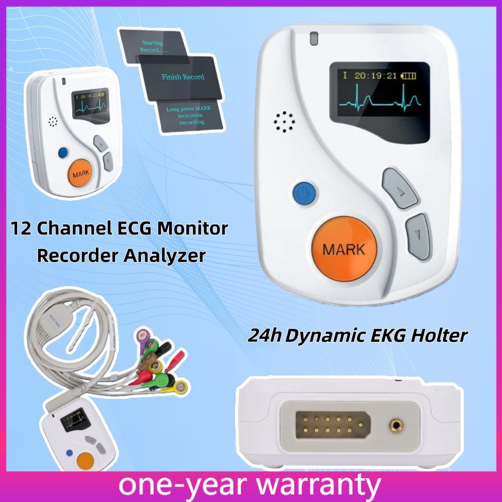 New 24-Hour 12-Lead Holter ECG Dynamic Recorder Analyzer System PC Software