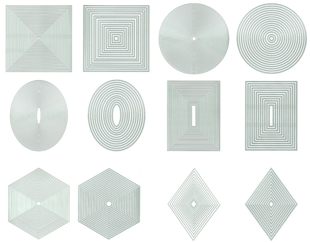 Presscut Cutting Nesting Dies - Squares, Circles or Diamonds - Plain or Stitch