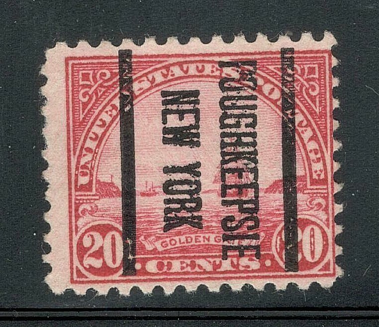 Sc # 567 ~ 20 cent Golden Gate Issue, Precancel, POUGHKEEPSIE NEW YORK Down