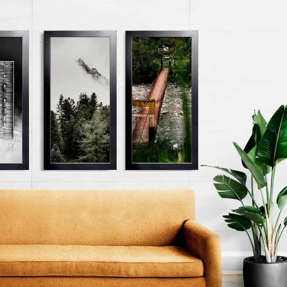 Black 12x24 Panoramic Picture Frame for Wall Decoration, 1 Pack